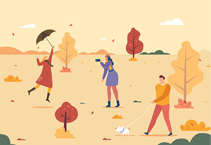 People walking in autumn / People vector created by freepik - www.freepik.com